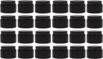 Darware 15-Milliliter Glass Balm Jars (24-Pack, Black), 1/2 oz Tiny Cosmetic Jars with Lined Black Metal Lids